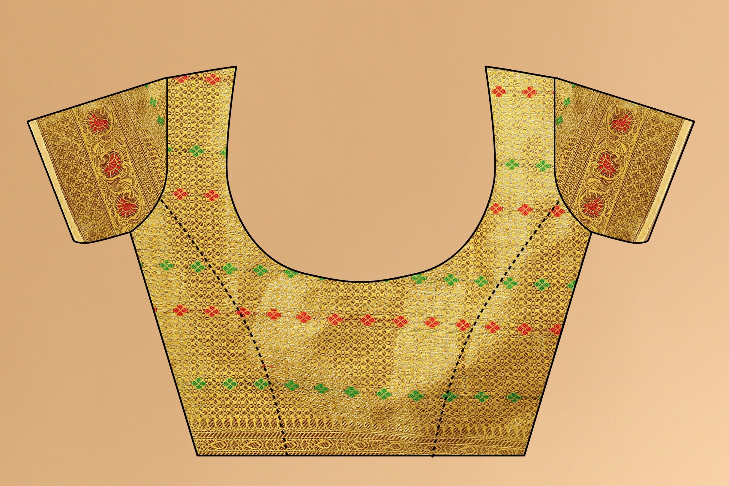 Vedant Vastram Soft Cotton Silk Kanjeevaram Saree - Yellow
