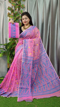 Exclusive Collection Pink Beautiful Jamdani Collection Saree