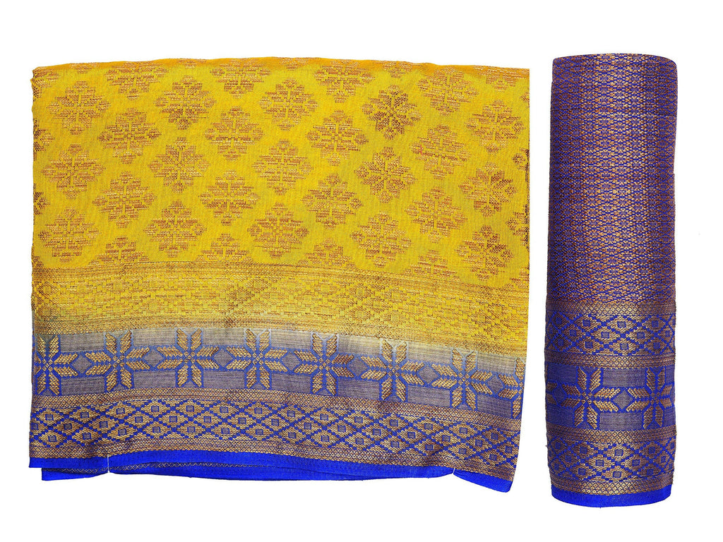 Mimosa Women's Mustard Yellow Patola Art Silk Saree