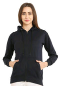 PAVONINE Navy Blue Color Casual Winter Wear Hoodie Sweatshirt For Girls