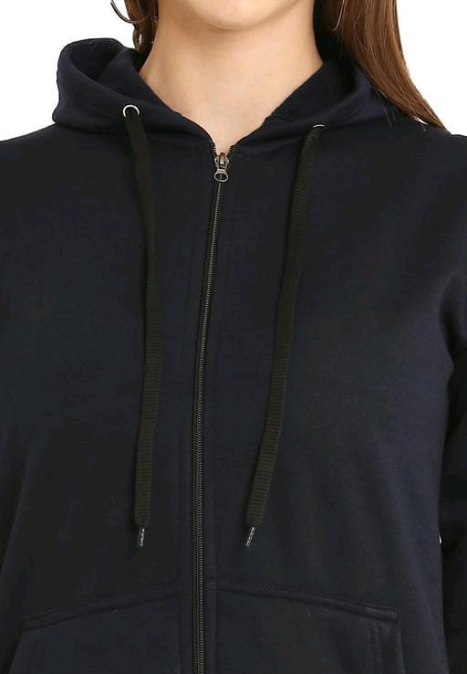 PAVONINE Navy Blue Color Casual Winter Wear Hoodie Sweatshirt For Girls