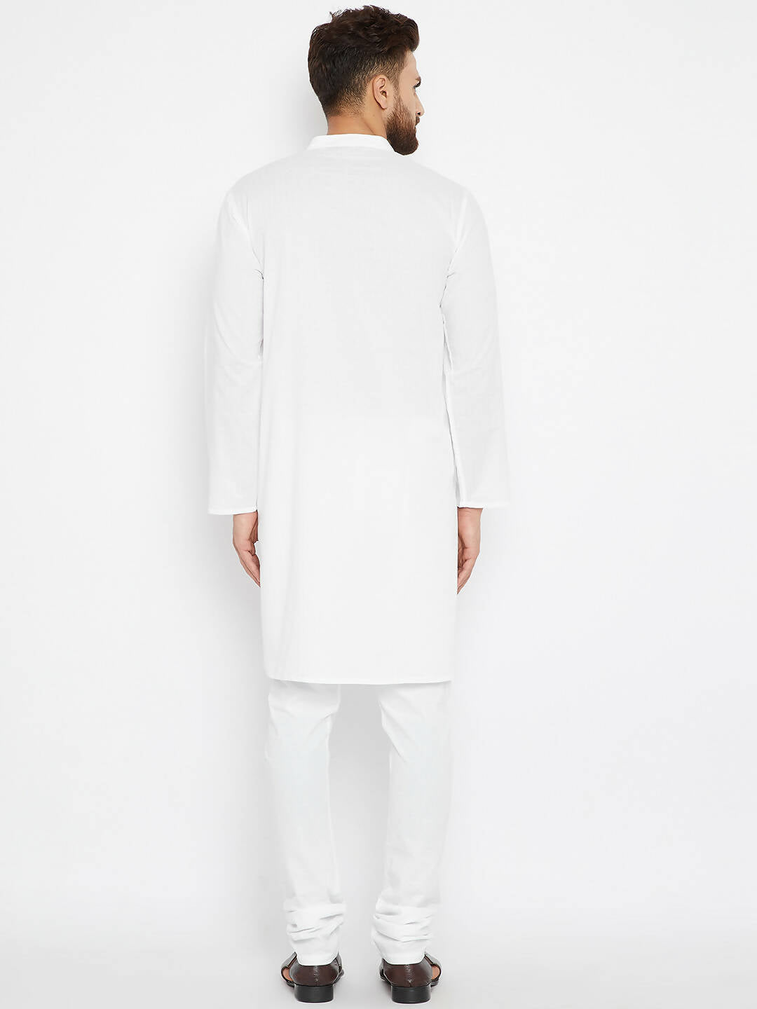 Even Apparels Band Collar White Pure Cotton Men's Kurta
