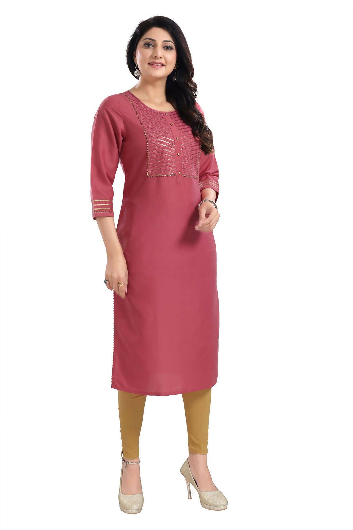 Snehal Creations Gorgeous Art Silk Designer Long Kurti Tunic With Sequines Embroidery