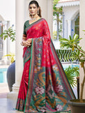 Shree Shyam Fashion Pochampalli Silk Red Saree