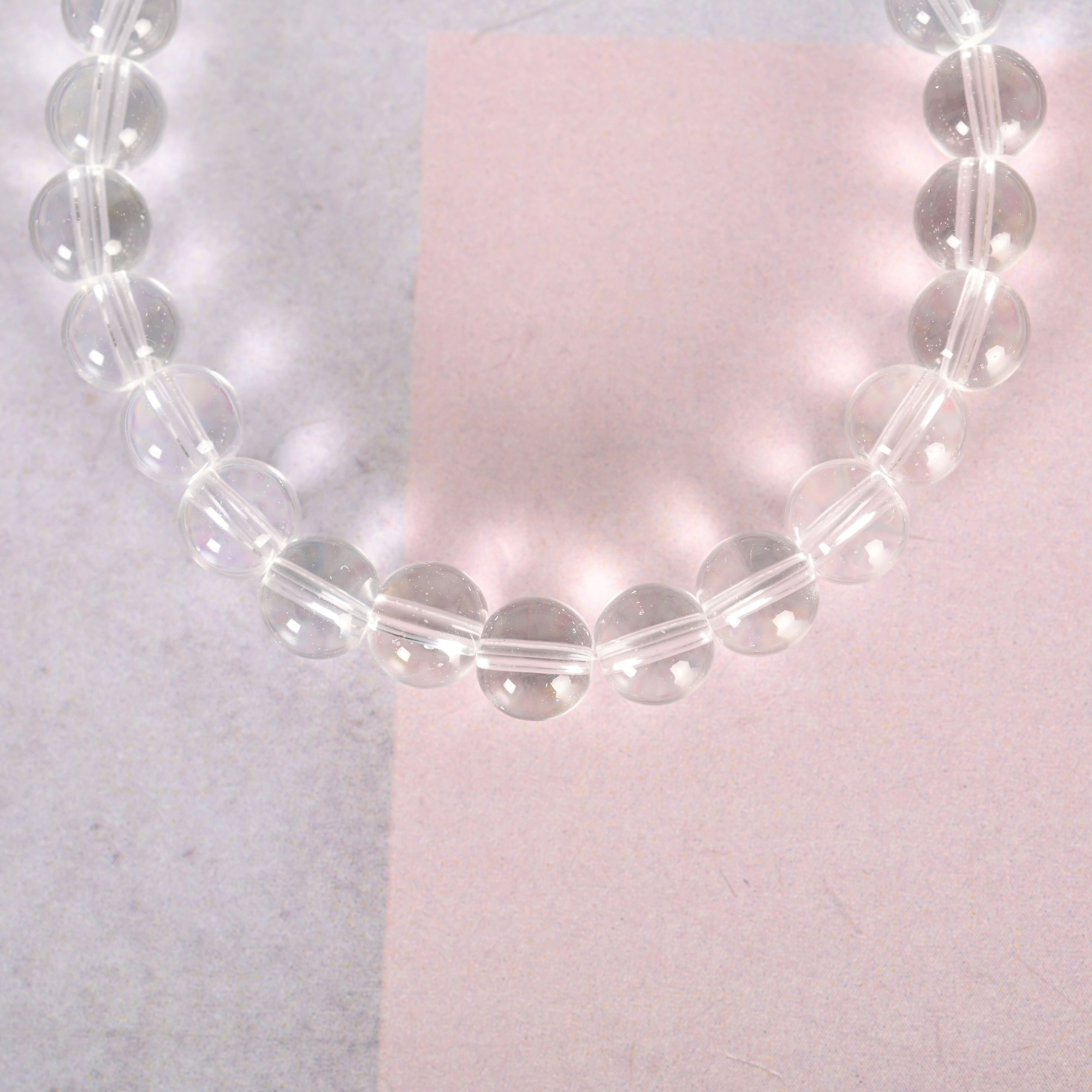 NVR Men & Women Transparent Beaded Elasticated Bracelet