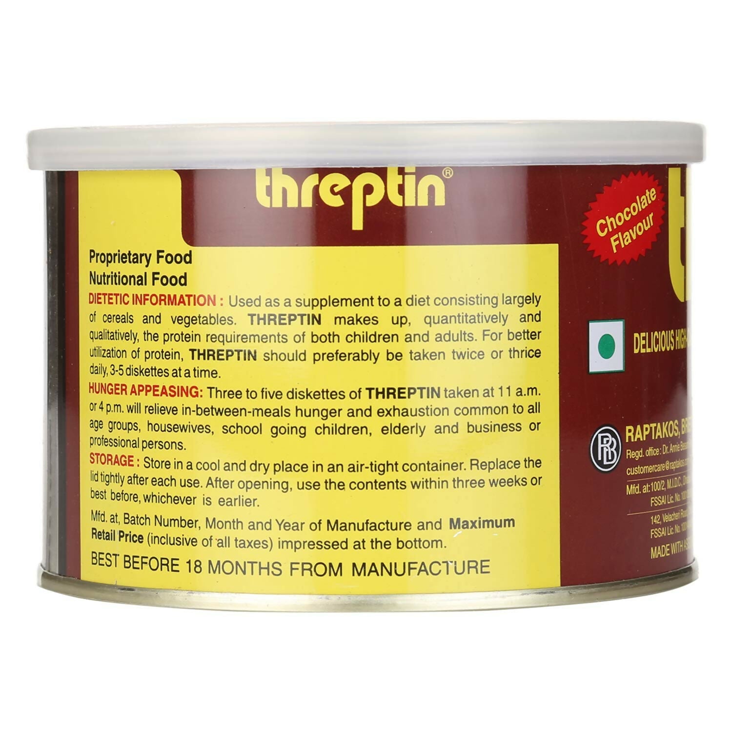 Threptin High-Calorie Protein Diskettes - Chocolate Flavor
