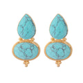 Nuyug 22K Gold Plated Turquoise Embrace Earrings