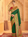 Shree Shyam Fashion Silk Blend Dark Green Saree