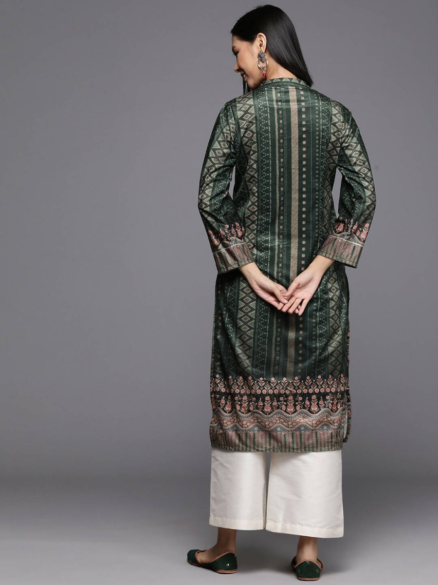 Ahalyaa Women's Traditional wear Kurta - Dark Green