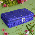 Asmaani 7 Pocket Blue Satin Jewellery Kit