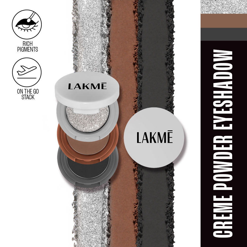 Lakme 9 To 5 Eyeconic Cream Powder Eyeshadow Stack - Smokey Diva