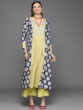 Ahalyaa Womens Yellow Cotton Digital Printed Kurta Palazzo Set