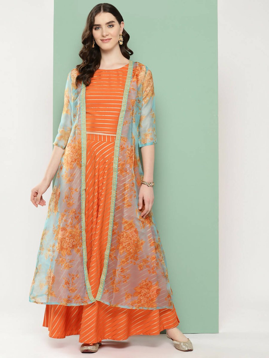 Ahalyaa Women's Traditional Wear Co-ods - Orange