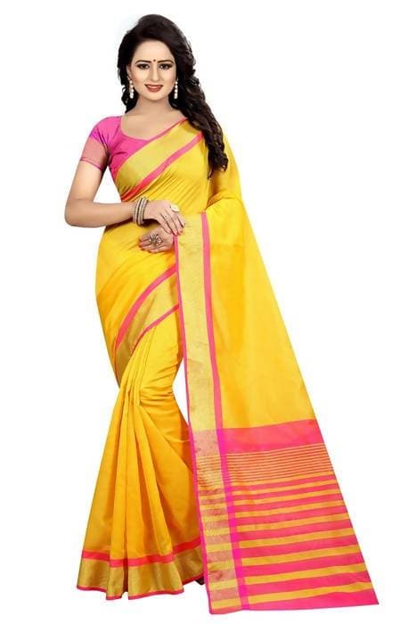 Vamika Yellow Cotton Silk Weaving Saree (MASTANI WAEVING SAREE)