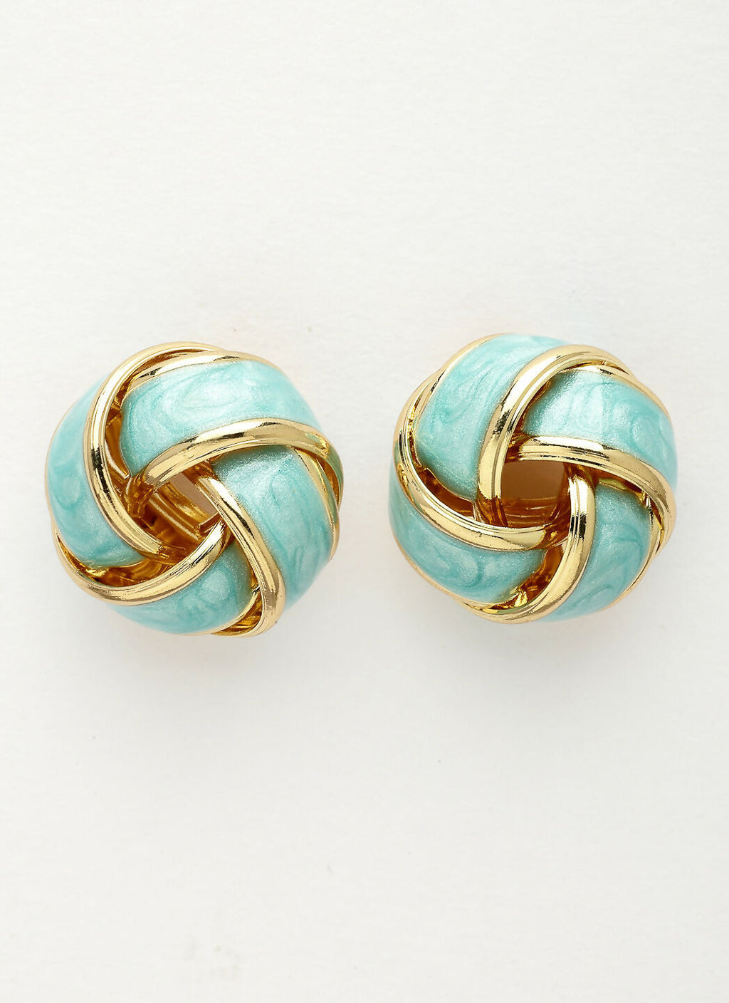 NVR Women's Turquoise Blue Floral Shape Stud Earrings