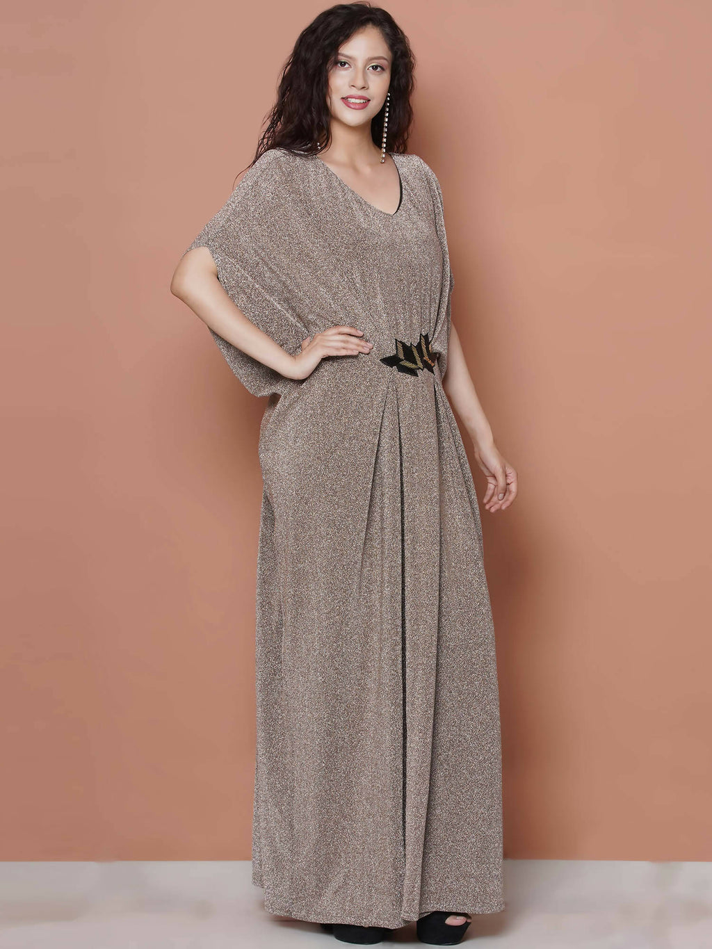 Women Republic Hand Embellished Golden Gown