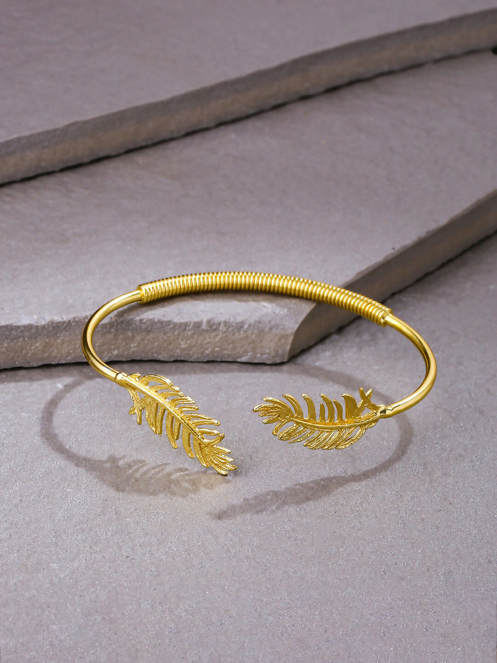 NVR Women Gold-Polished Adjustable Kada Bracelet