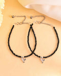 VOJ Set of 2 Bird Black Beads Anklet