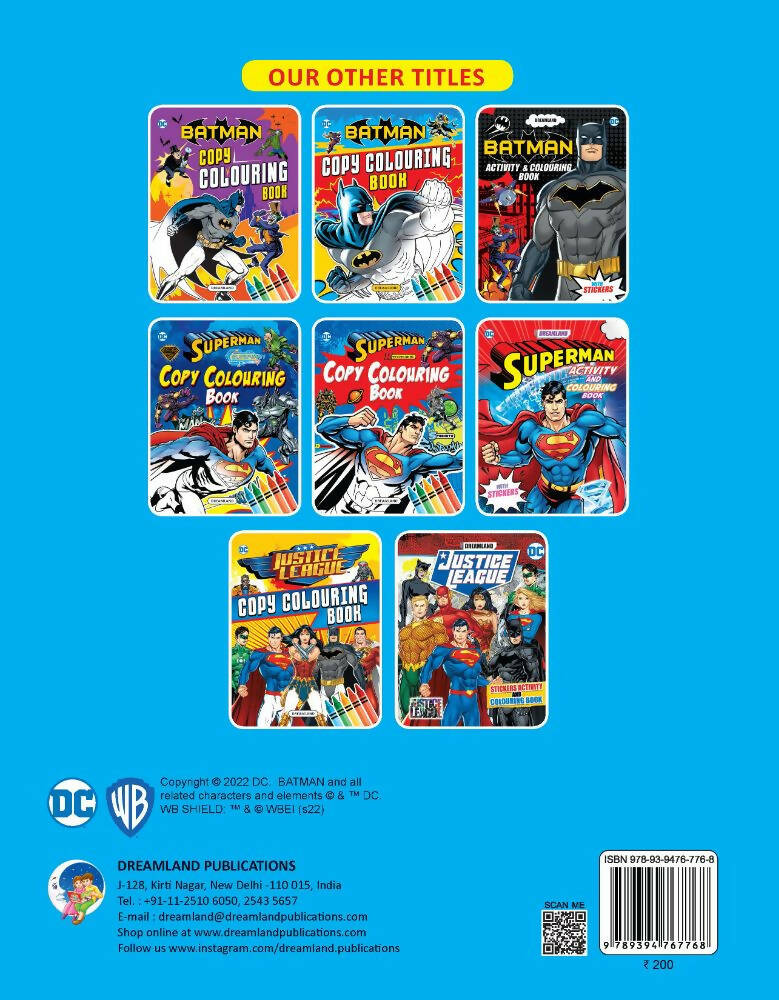 Dreamland Batman Copy Colouring Book : Children Drawing, Painting & Colouring Book