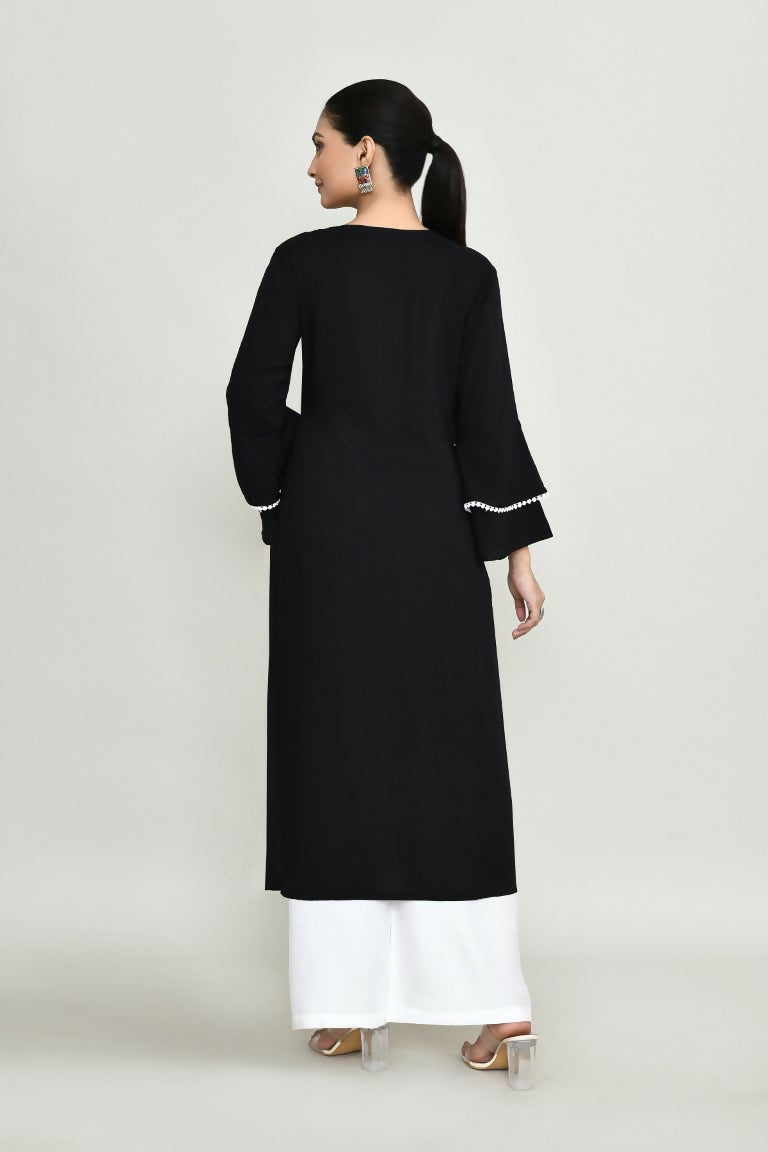 Joban Fashion Black Rayon Kurta Set