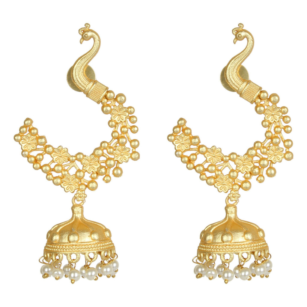 Joban Fashion Women Matte Gold Brass Jhumka