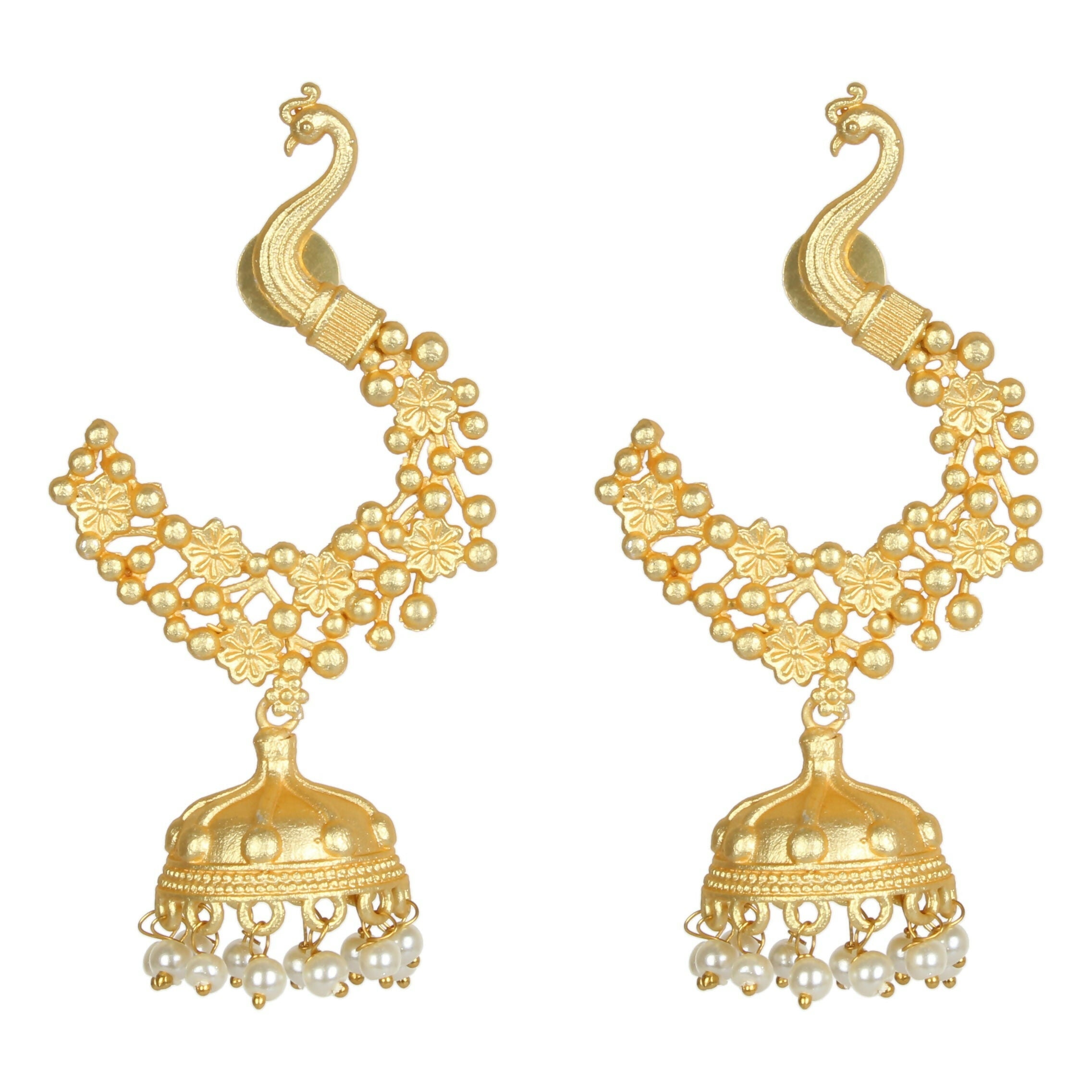 Joban Fashion Women Matte Gold Brass Jhumka