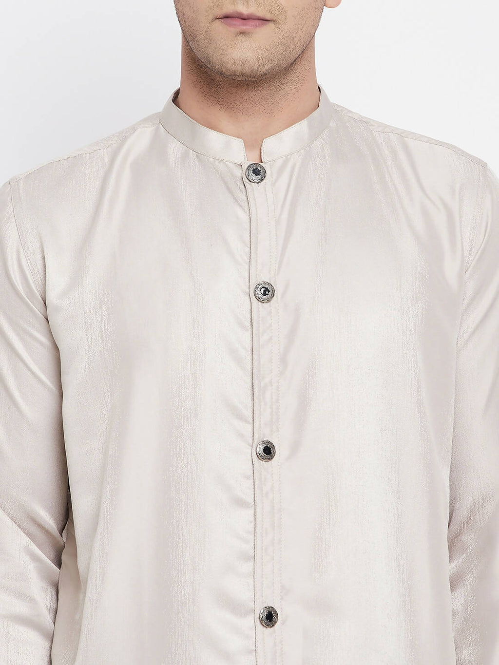 Even Apparels Beige Rayon Men's Sherwani Kurta With Open Front