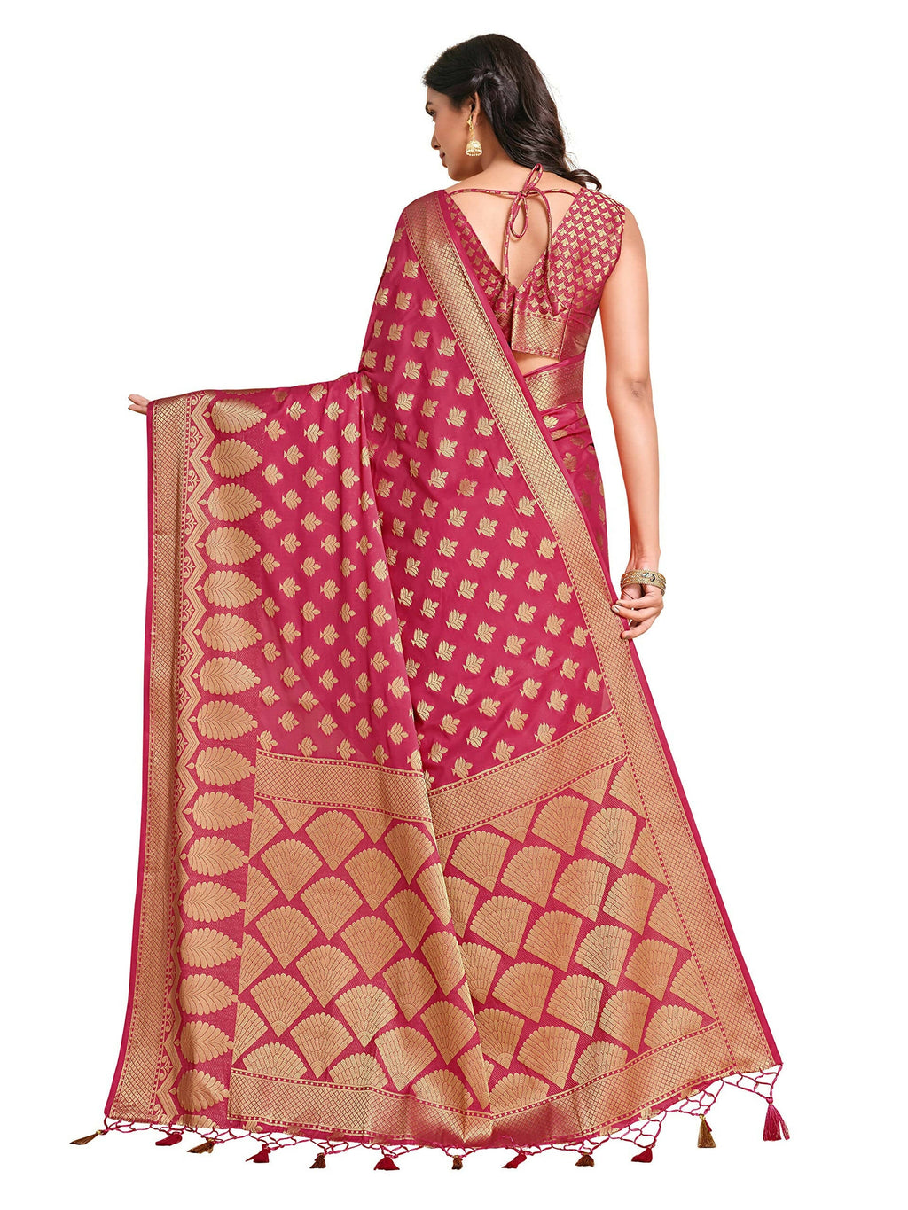 Mimosa Women's Mysore Silk Pink Saree