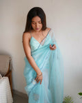 Vamsee Ena Sky Organza Saree
