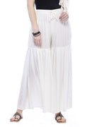 Mominos Fashion Reyon Cotton Off White Palazzo