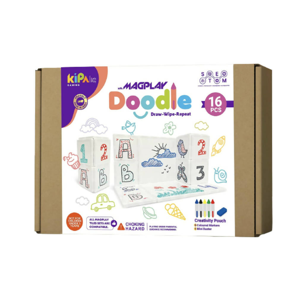 Kipa MagPlay Doodle Magnetic Tiles 16 Pieces for Kids