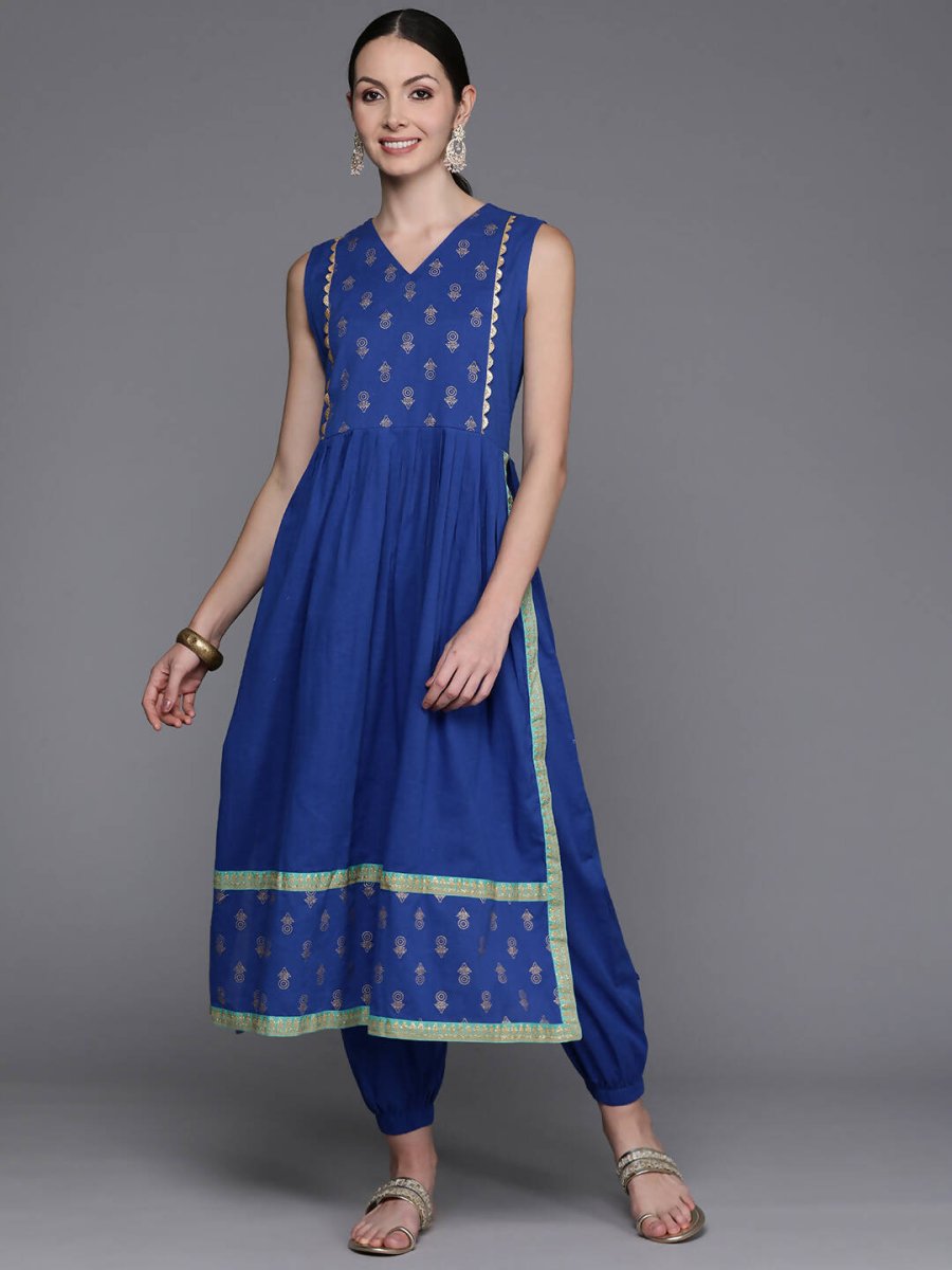 Ahalyaa Women's Traditional wear Kurta Set - Indigo blue