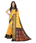 Vamika Cotton Yellow Jari Border Bollywood Style Saree (DINO YELLOW)