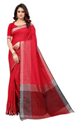 Vamika Red Cotton Silk Saree