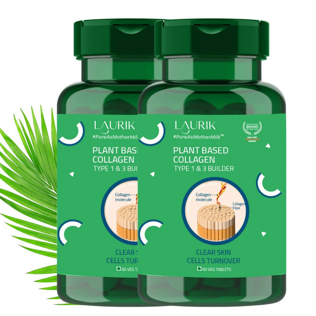 Laurik Plant Based Collagen Type 1 & 3 Tablets For Men And Women | Collagen Tablets For Skin Radiance And Elasticity