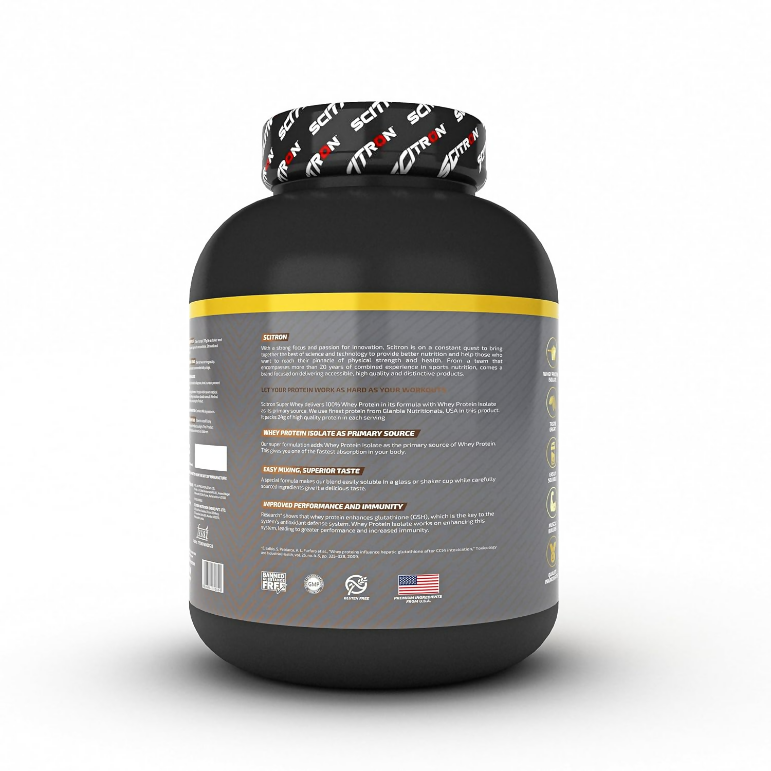 Scitron Super Whey Isolate Protein Powder - Double Rich Chocolate