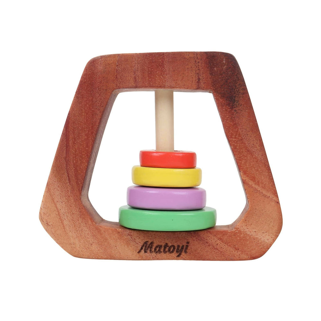 Matoyi Trapezium Rattle & Cat Stacker & Maraca Rattle For Kids