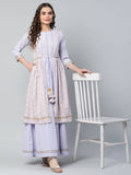 Ahalyaa Womens Powder Blue Crepe Floral Dress