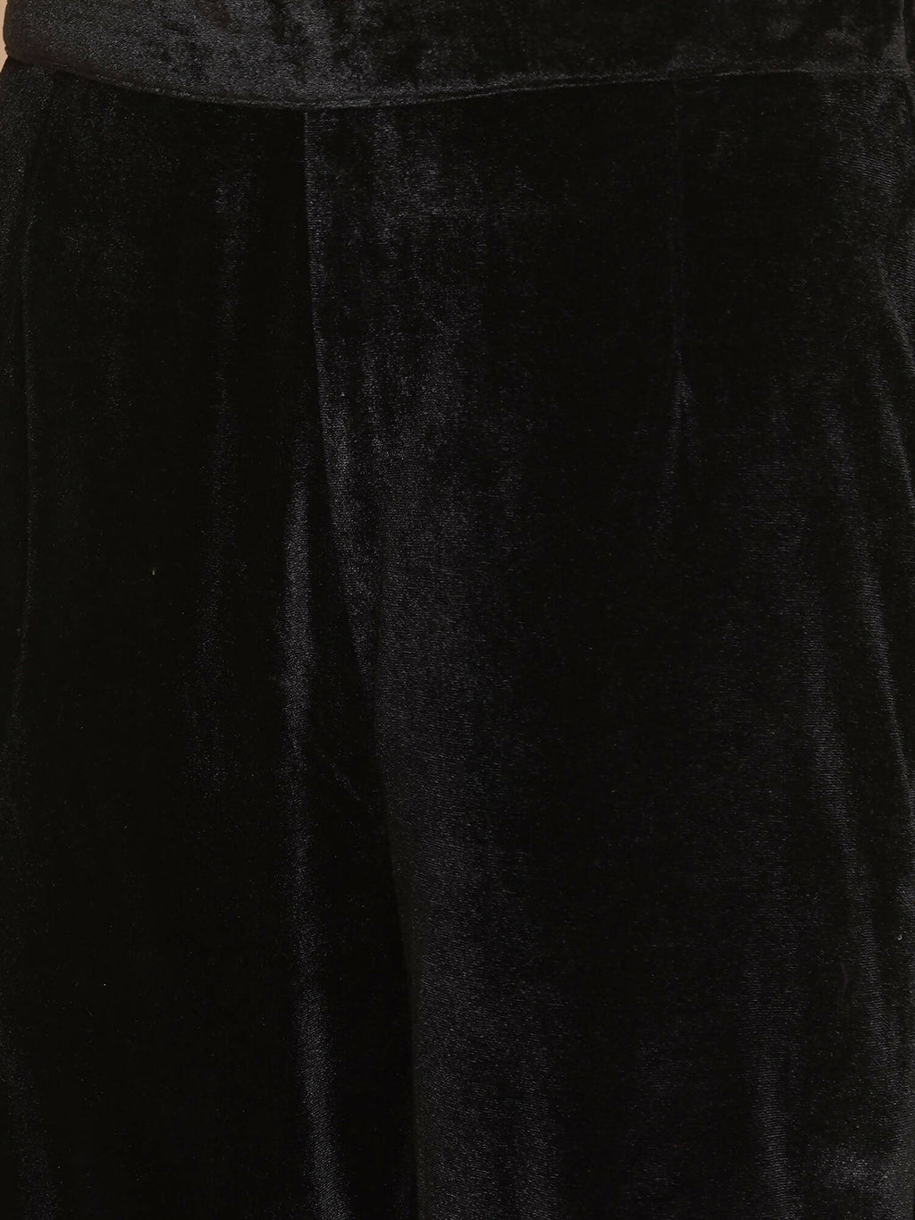 Women Republic Black Velvet Kaftaan Style Kurta With Pants