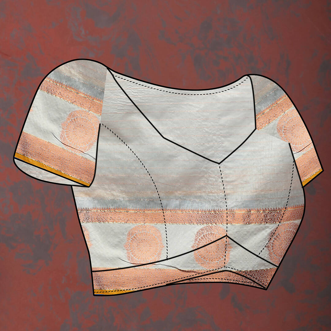 Lorenvalley Fashion Grey Cotton with Woven Design Zari Weaving Saree