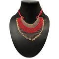 MS Fashion India Latest Traditional Red and Gold Threaded Necklace For Women