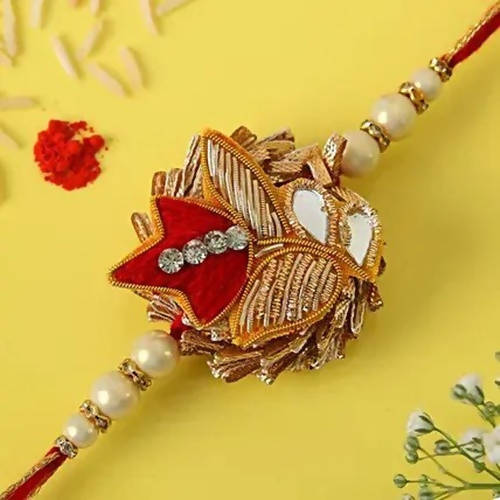 Exclusive Zardosi Rakhi & Almonds Jar