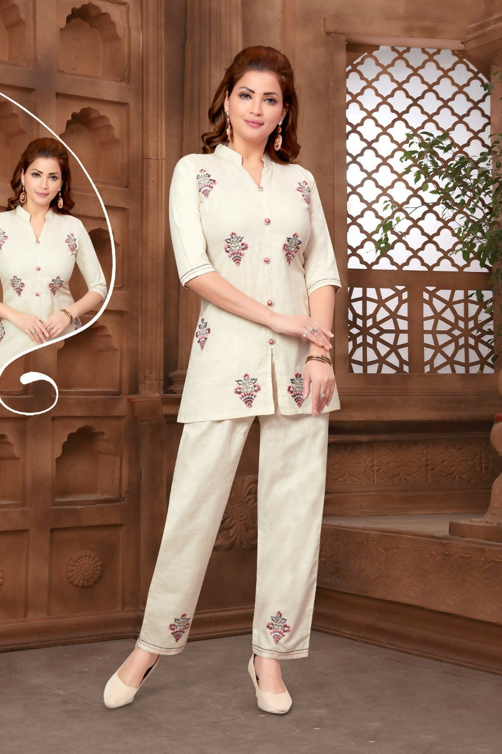 Joban Fashion Cotton Beige Color Kurta Set