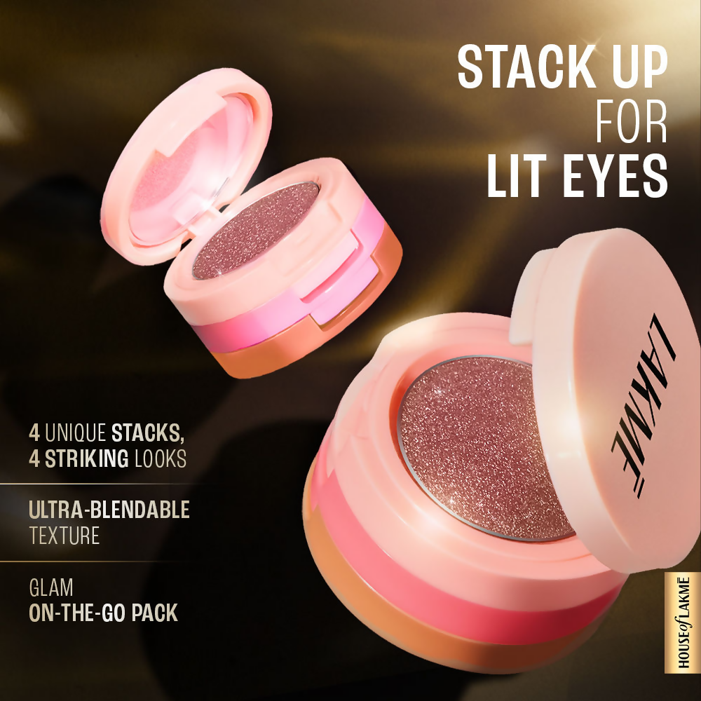 Lakme 9 To 5 Eyeconic Cream Powder Eyeshadow Stack - Nude Bomb