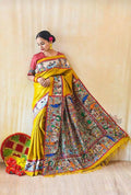 Exclusive Collection Yellow 4 Beautiful Khadi Ghicha Handloom Saree