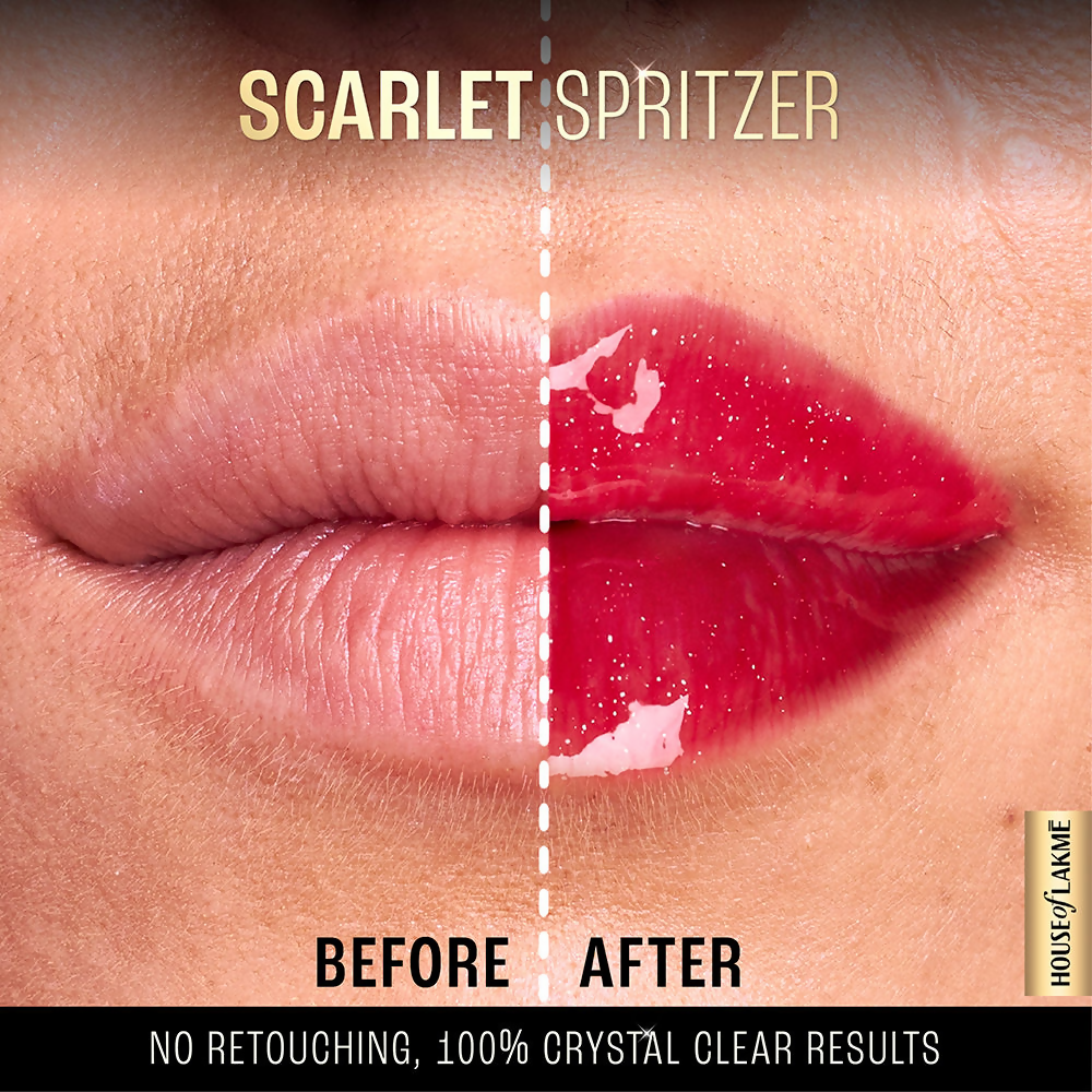 Lakme Glitterati Lip Glaze - Scarlet Spritzer