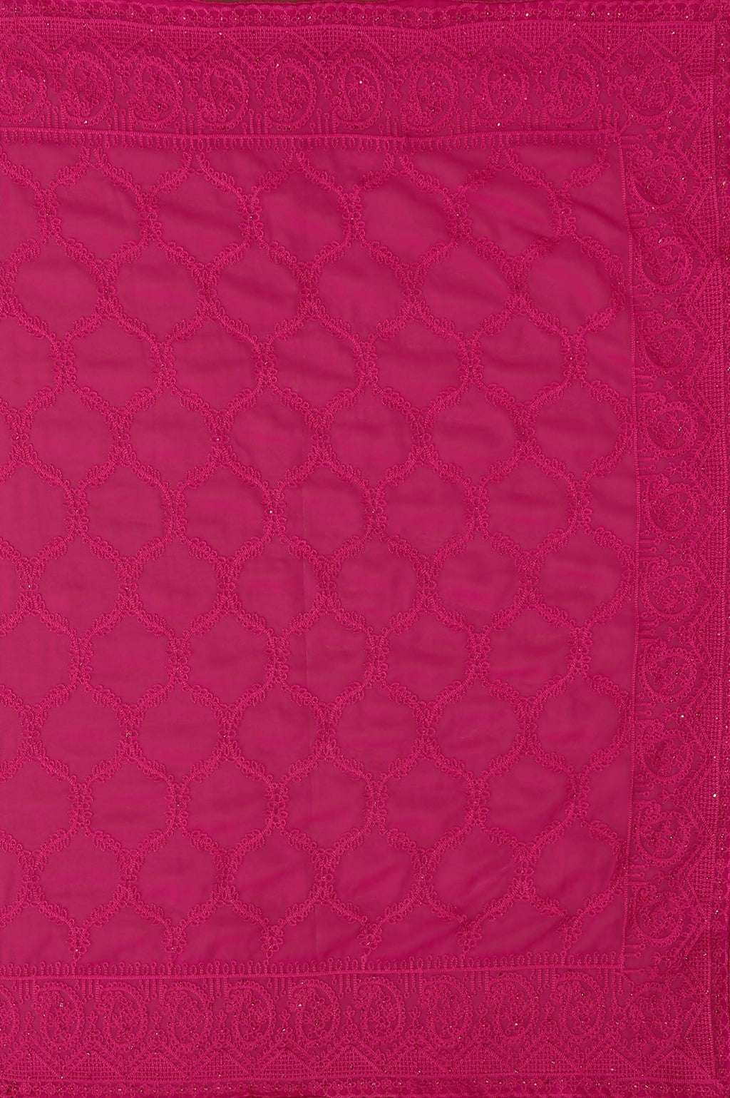 Pink Georgette Embroidered and Stone Work Saree with Unstitched Blouse Piece - Roozal