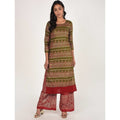 Cheera Women's Beautiful Gold Print Straight Kurta (CH068K)