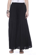 Mominos Fashion Cotton Black Palazzo For Girls