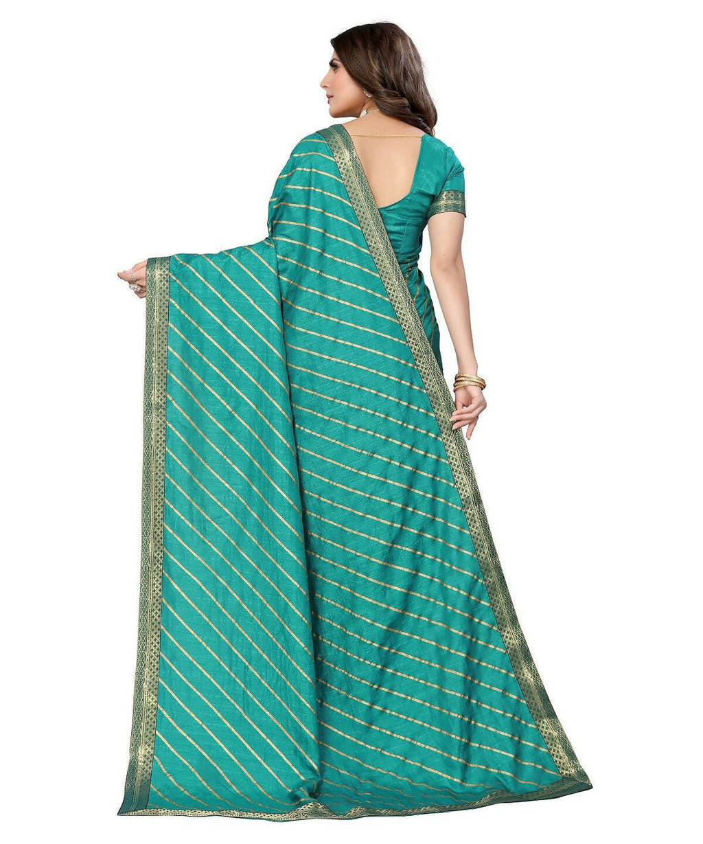 Vamika Dola Silk Green Lace Border Bollywood Style Saree (SUCHI GREEN)